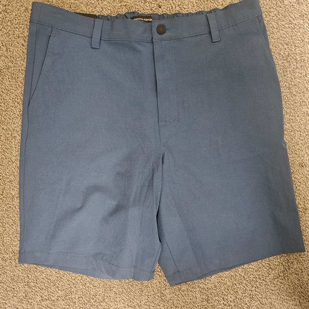 Banana Republic Short Mens 38‎ Blue Elastic Waistband Flat Front